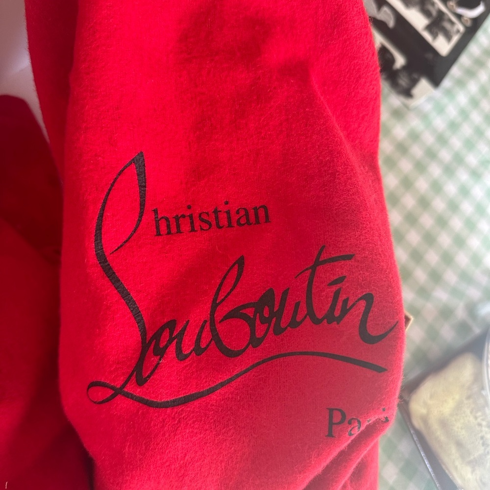 Christian Louboutin Burgundy Shoe with Red Dust Bag